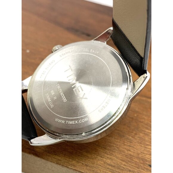 Timex Men's Watch TW2V40000 Quartz White Dial Day Date Leather Band 38mm - Picture 6 of 14